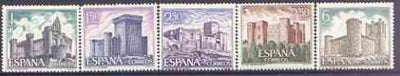 Spain 1969 Spanish Castles (4th issue) perf set of 5 unmounted mint, SG 1985-89