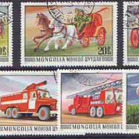 Mongolia 1977 Fire Fighting Services set of 7 fine used, SG 1072-78