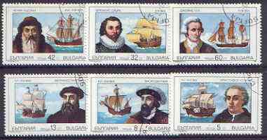 Bulgaria 1989 Navigators & Their Ships perf set of 6 cto used, SG 3664-69, Mi 3814-19*