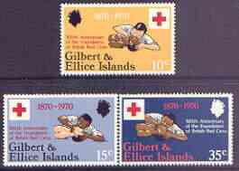 Gilbert & Ellice Islands 1970 Centenary of Red Cross perf set of 3 unmounted mint, SG 159-61*