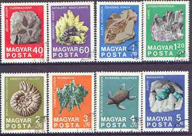 Hungary 1969 Geological Institute - Minerals & Fossils perf set of 8 cto used, SG 2463-70*