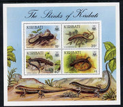 Kiribati 1987 Skinks perf m/sheet containing 4 values unmounted mint, SG MS 278