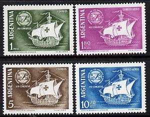 Argentine Republic 1960 Spanish-Americas Postal Union Congress (Galleons) set of 4 unmounted mint, SG 990-93*