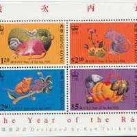 Hong Kong 1996 Chinese New Year - Year of the Rat perf m/sheet unmounted mint, SG MS 820