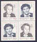 Sweden 1996 Europa - Famous Women booklet pane of 4 (2 se-tenant pairs) unmounted mint, SG 1866a