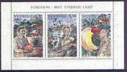 Sweden 1994 Europa - Swedish Explorers set of 3 in se-tenant strip unmounted mint, SG 1755-57