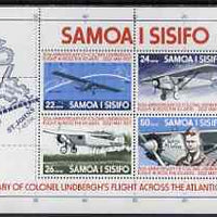 Samoa 1977 50th Anniversary of Lindbergh's Flight perf m/sheet unmounted mint, SG MS 487