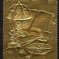 Staffa 1979 Columbus Day £8 (Globe, Navigation Aids, etc) embossed in 23k gold foil (Rosen #731) unmounted mint