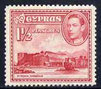 Cyprus 1938-51 KG6 Kyrenia Harbour 1.5pi carmine unmounted mint, SG 155