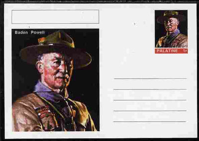 Palatine (Fantasy) Personalities - Baden Powell postal stationery card unused and fine