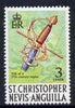 St Kitts-Nevis 1970-74 Rapier Hilt 3c from def set unmounted mint, SG 209