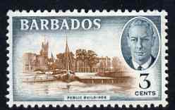 Barbados 1950 Public Buildings 3c from def set unmounted mint, SG 273