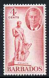 Barbados 1950 Statue of Nelson 4c from def set unmounted mint, SG 274