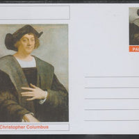 Palatine (Fantasy) Personalities - Christopher Columbus (explorer) postal stationery card unused and fine