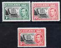 St Helena 1949 KG6 Badge set of 3 unmounted mint, SG 149-51