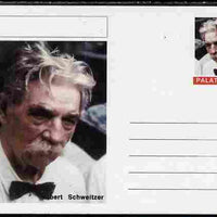 Palatine (Fantasy) Personalities - Albert Schweitzer postal stationery card unused and fine