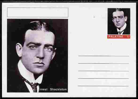 Palatine (Fantasy) Personalities - Ernest Shackleton (explorer) postal stationery card unused and fine