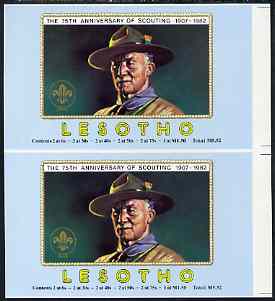 Booklet - Lesotho 1982 Baden Powell Scout Anniversary imperf booklet front cover proof pair (size 7