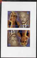 Kyrgyzstan 2000 Twentieth Century Icons - Princess Di & Einstein imperf sheetlet of 4 (tete-beche se-tenant pair) unmounted mint