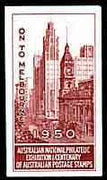 Australia 1950 National Philatelic Exhibition & Centenary imperf label in red inscribed 'On to Melbourne', minor wrinkles but unmounted mint*