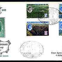 British Honduras 1966 Stamp Centenary perf set of 4 on illustrated cover with first day cancel