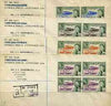 Antigua 1962 Stamp Centenary perf set of 4 in blocks of 4 on 4 reg covers each with August cancels