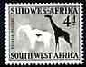 South West Africa 1960 Elephant & Giraffe Rock Painting 4d from def set unmounted mint, SG 169