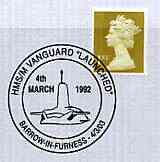 Postmark - Great Britain 2003 Anniversary cover for launching of HMS Vanguard with special cancel illustrated with submarine