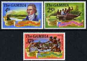 Gambia 1971 Birth Bicentenary of Mungo Park (explorer) perf set of 3 unmounted mint, SG 284-86