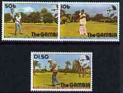 Gambia 1976 11th Anniversary of Independence (Golf) perf set of 3 unmounted mint, SG 346-48*