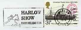 Postmark - Great Britain 1974 cover bearing illustrated slogan cancellation for Harlow Show