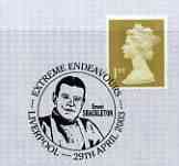 Postmark - Great Britain 2003 cover for Extreme Endeavours with special Liverpool cancel with illustration of Ernest Shackleton