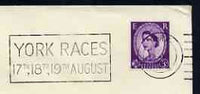 Postmark - Great Britain 1965 cover bearing illustrated slogan cancellation for York Races