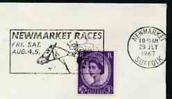 Postmark - Great Britain 1967 cover bearing illustrated slogan cancellation for Newmarket Races