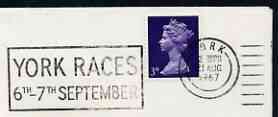 Postmark - Great Britain 1967 cover bearing illustrated slogan cancellation for York Races