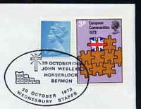 Postmark - Great Britain 1973 cover bearing illustrated cancellation for Anniversary of John Wesley's Horseblock Sermon