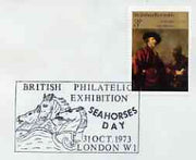 Postmark - Great Britain 1973 cover bearing illustrated cancellation for British Philatelic Exhibition (Seahorse Day)