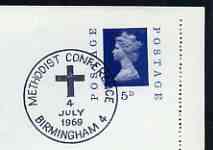 Postmark - Great Britain 1969 cover bearing illustrated slogan cancellation for Birmingham Methodist Conference