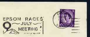 Postmark - Great Britain 1966 cover bearing illustrated slogan cancellation for Epsom Races