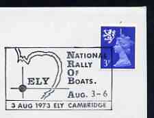 Postmark - Great Britain 1973 cover bearing illustrated cancellation for National Rally of Boats, Ely