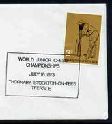 Postmark - Great Britain 1973 cover bearing special cancellation for World Junior Chess Championships