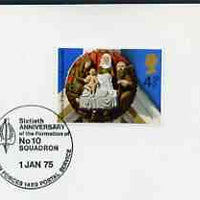 Postmark - Great Britain 1975 card bearing illustrated cancellation for 60th Anniversary of No.10 Squadron (BFPS)