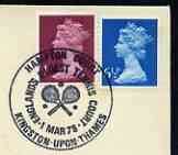 Postmark - Great Britain 1978 cover bearing illustrated cancellation for England's Oldest Tennis Court, Hampton Court