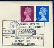 Postmark - Great Britain 1978 cover bearing illustrated cancellation for Oxon Scouts Meet the Chief, Broughton Castle