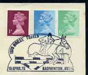 Postmark - Great Britain 1978 cover bearing illustrated cancellation for The Horse Trials, Badmington