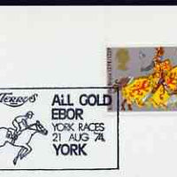 Postmark - Great Britain 1974 card bearing illustrated slogan cancellation for Terrys All Gold Ebor, York Races