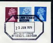 Postmark - Great Britain 1979 cover bearing illustrated cancellation for Lawn Tennis Museum, Wimbledon