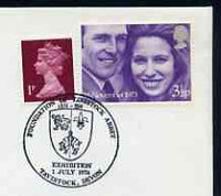 Postmark - Great Britain 1974 card bearing illustrated cancellation for Foundation of Tavistock Abbey