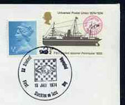 Postmark - Great Britain 1974 cover bearing illustrated cancellation for Student Chess Olympiad (circular cancel)