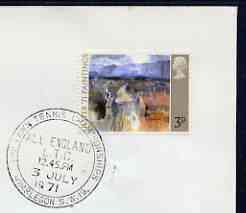 Postmark - Great Britain 1971 cover bearing illustrated cancellation for All England Lawn Tennis Championship